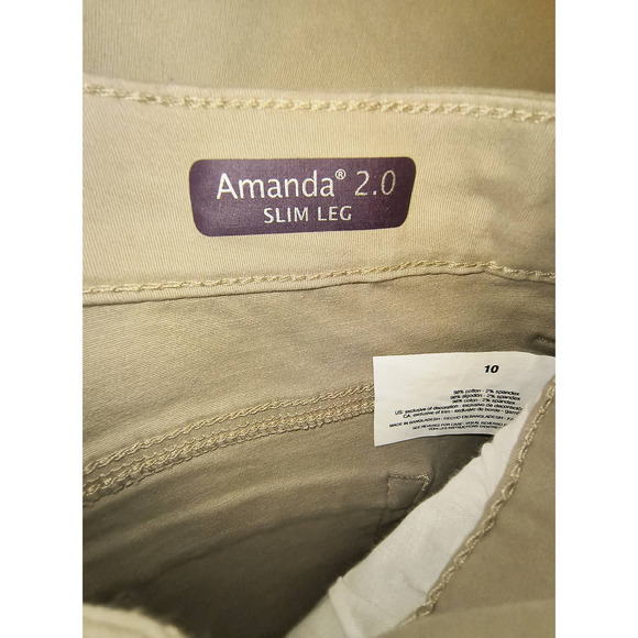 Gloria Vanderbilt Amanda Slim Leg Classic Rise Tan Jeans size 10S - Picture 6 of 16